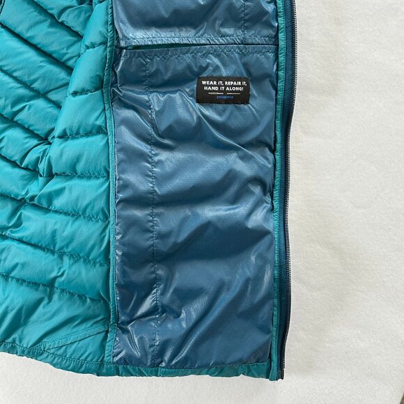Patagonia Down Sweater Vest Blue Puffer Women Size XL - Picture 10 of 12